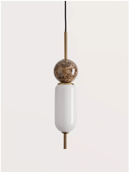 AROMAS LAMPA WISZĄCA C1206 ANET STARE ZŁOTO + BRĄZOWY MARMUR