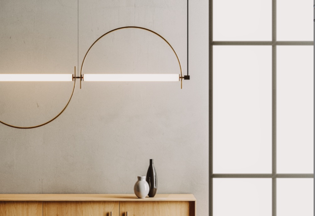 AROMAS LAMPA WISZĄCA C1292/ORO ARC LED AGED GOLD