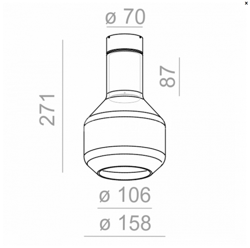 AQFORM LAMPA SUFITOWA 40448-0000-U8-PH-12 MODERN GLASS BARREL SP E27 CZARNA