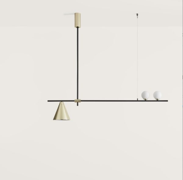 AROMAS LAMPA WISZĄCA C1241 CRANE MATT BLACK, MATT BRASS