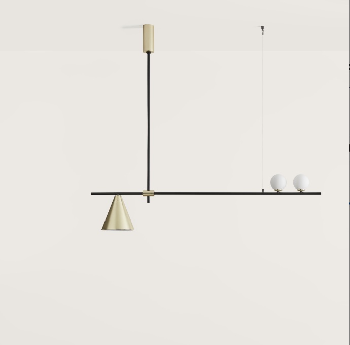 AROMAS LAMPA WISZĄCA C1241 CRANE MATT BLACK, MATT BRASS