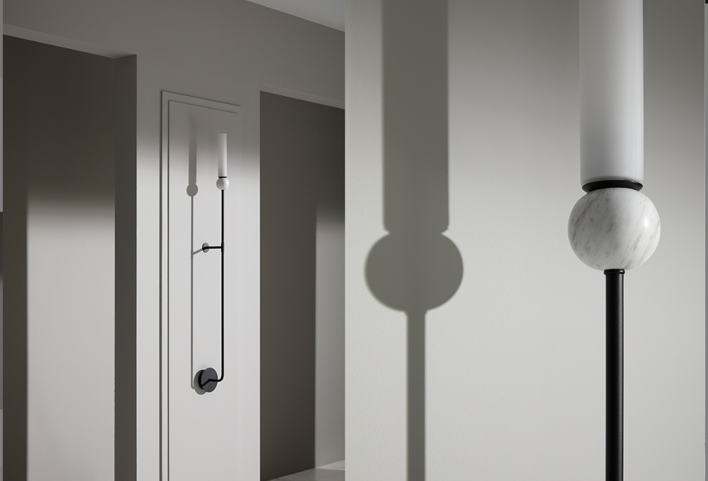 AROMAS KINKIET A1224/L/NEG DELIE DŁUGI BLACK/WHITE MARBLE