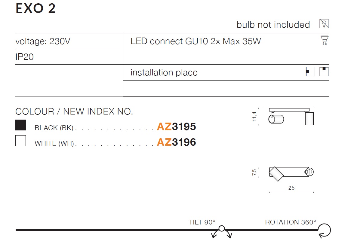 AZZARDO REFLEKTOR AZ3195 EXO 2 BK