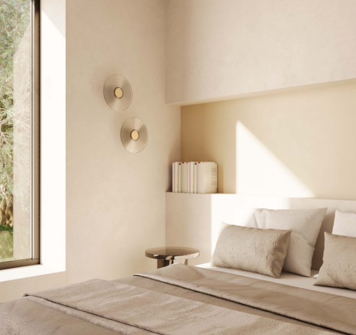 AROMAS KINKIET A1199 GLIC 30cm MATT BRASS, GLASS 30cm LED