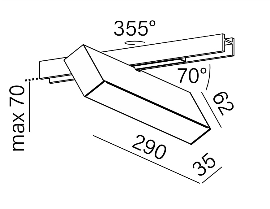 AQFORM LAMPA DO&nbsp;SYSTEMU MULTITRACK 16342-M930-D9-00-13 RAFTER 29 LED M930 BIAŁY