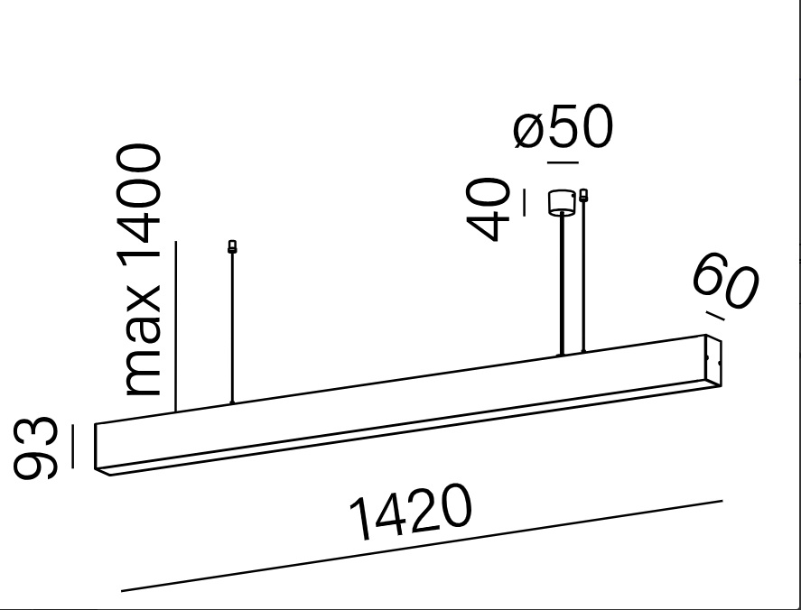 AQFORM LAMPA WISZĄCA 59814-M940-D5-00-12 SET TRU PRO 142 LED M940 CZARNA