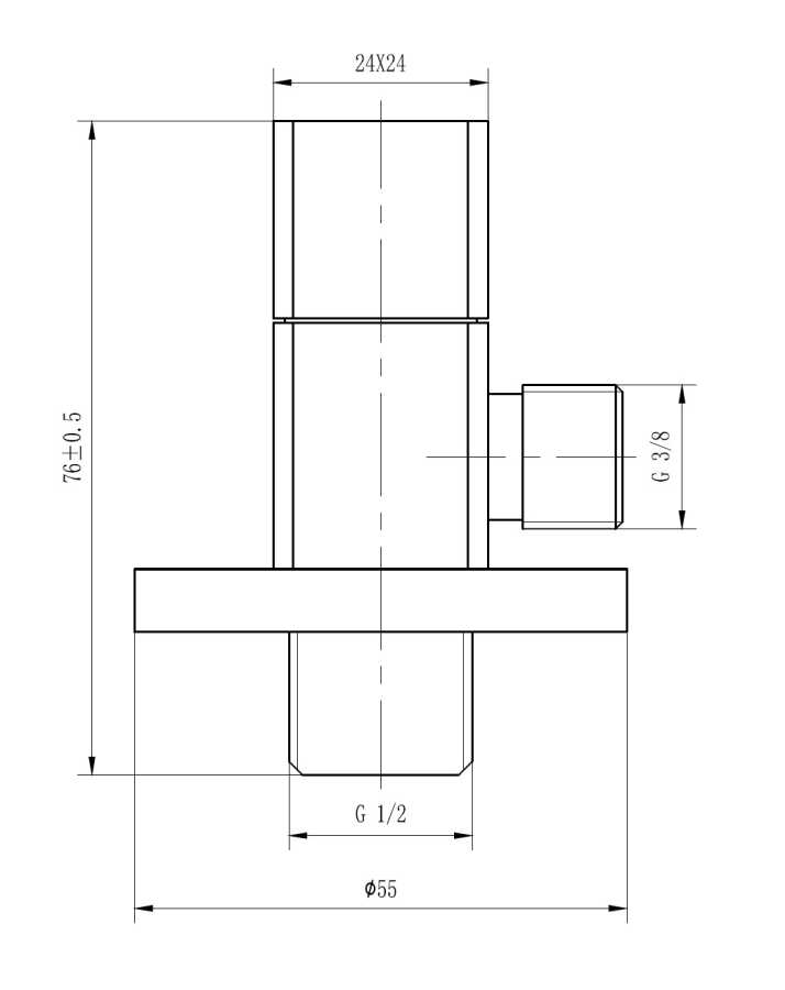 EMPORIA HF811 ZAWÓR KĄTOWY Z&nbsp;MOSIĄDZU , CHROM