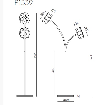 AROMAS LAMPA PODŁOGOWA P1339 FLOW CZARNA Z CZARNYM MARMUREM LED