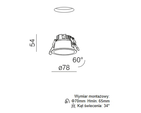 AQFORM LAMPA WPUSZCZANA 38057-M927-FT-00-82 HOLLOW 8 LENS MOVE LED M927 34° TAUPE