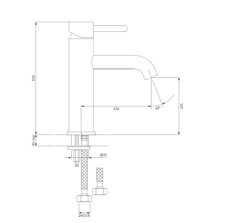 OMNIRES Y Y1213MAXCR BATERIA UMYWALKOWA , CHROM