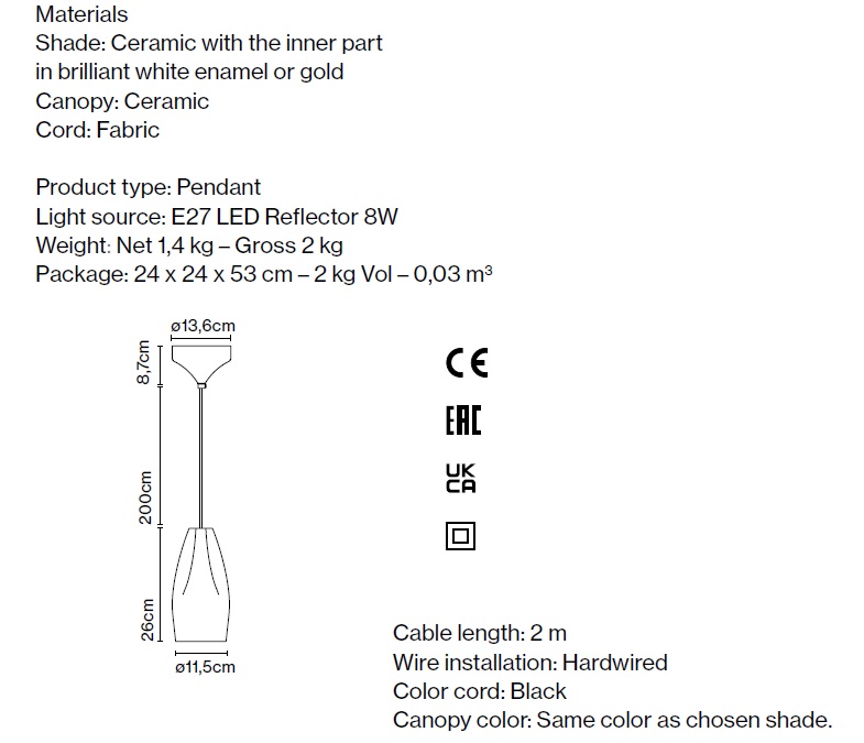 MARSET LAMPA WISZĄCA A636-400-4149 PLEAT BOX 13 TERRACOTTA-GOLD E14