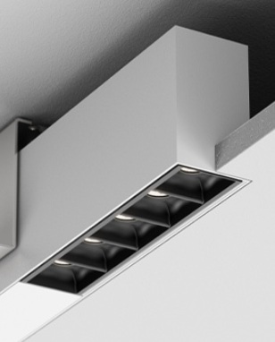 AQFORM LAMPA PODTYNKOWA RAFTER MIX SYSTEM „L” 239x281cm CZARNY 30000K