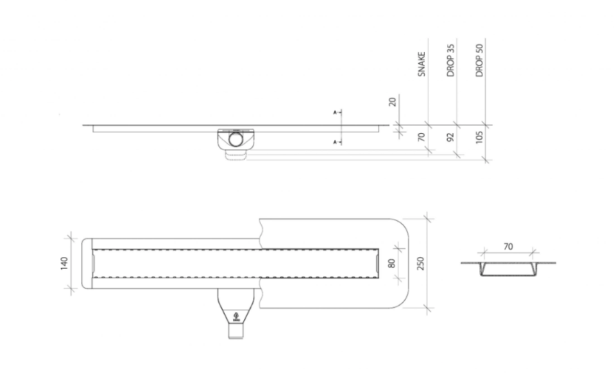 WIPER NEW INVISIBLE 100.3389.00.080 ODPŁYW LINIOWY DO&nbsp;ZABUDOWY 80 CM