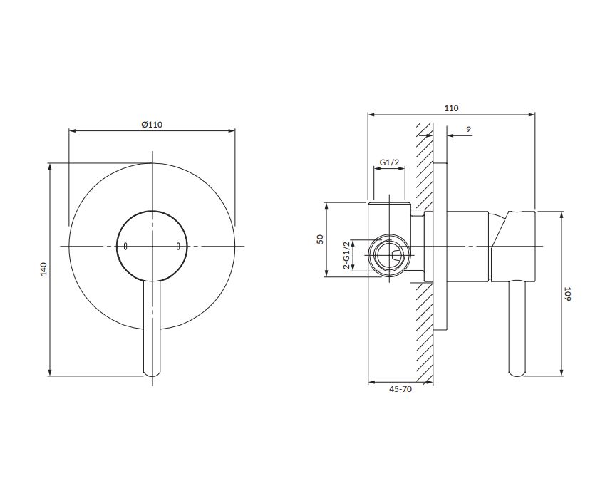 OMNIRES BATERIA PODTYNKOWA Y1245GLB Y&nbsp;ZŁOTY SZCZOTKOWANY