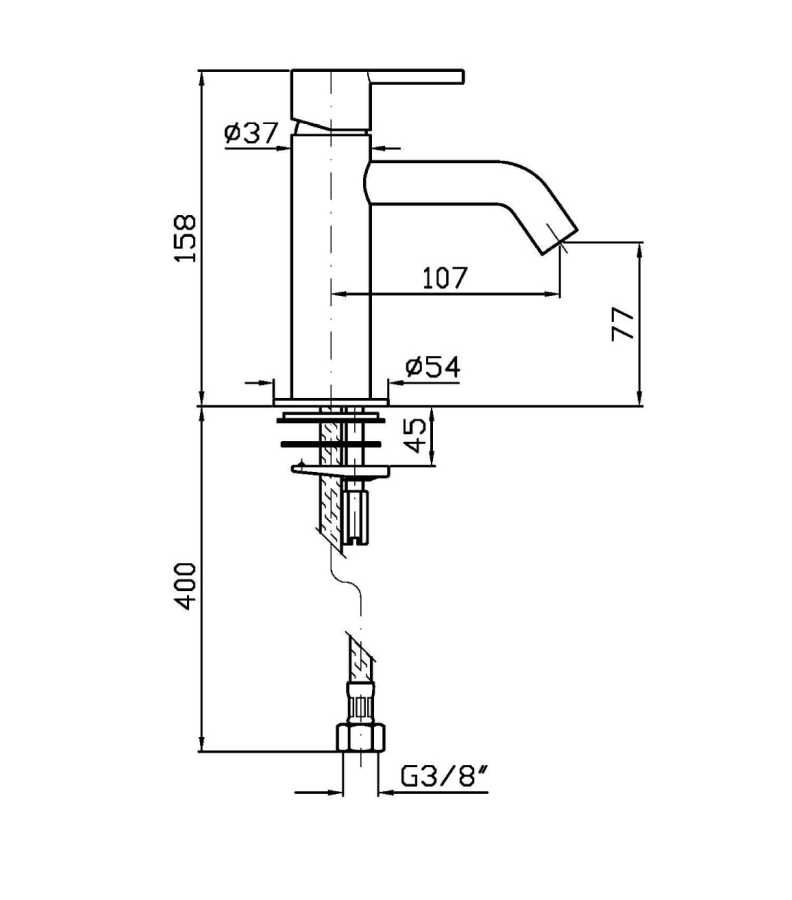 ZUCCHETTI GILL ZGL707.N1 BATERIA UMYWALKOWA , CZARNY GOFROWANY