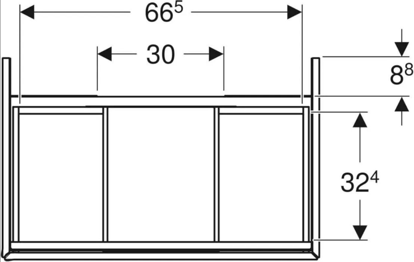 GEBERIT ONE SZAFKA WISZĄCA 505.262.00.5 Z DWIEMA SZUFLADAMI, 74x47x50,4 CM, DĄB/MELAMINA