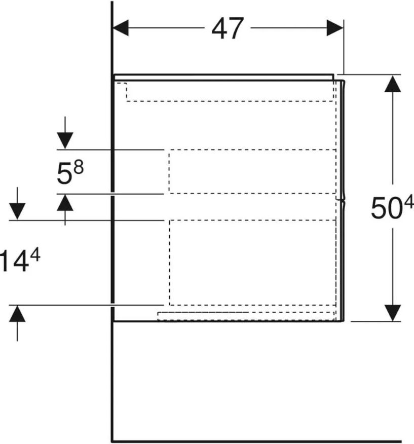 GEBERIT ONE SZAFKA WISZĄCA 505.262.00.5 Z DWIEMA SZUFLADAMI, 74x47x50,4 CM, DĄB/MELAMINA