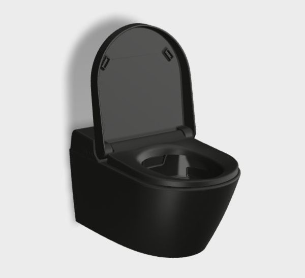 GSI VCLEAN MISA WC Z DESKĄ MYJĄCĄ 7418K26, 59×38 CM, ARDESIA (CZARNY MAT)
