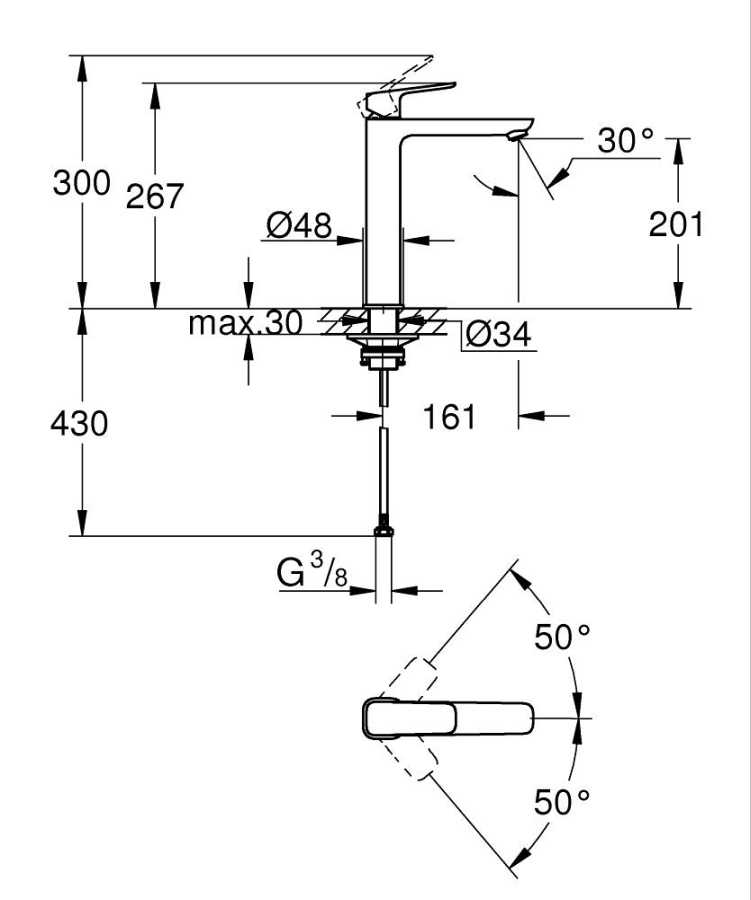 GROHE CUBEO 1017290000 BATERIA UMYWALKOWA XL , CHROM