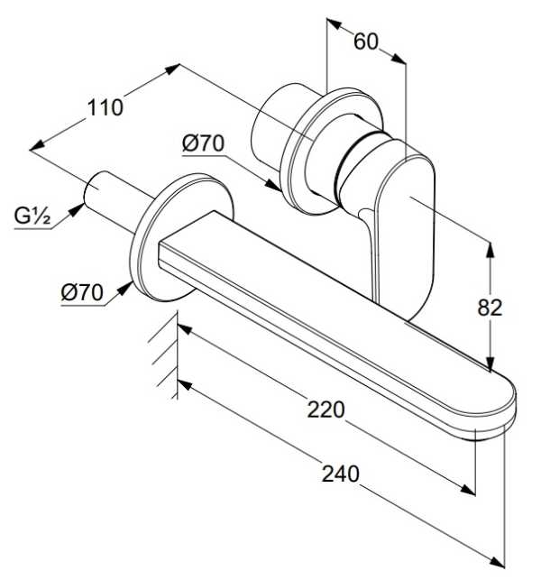 KLUDI LOUVA 242450575 BATERIA UMYWALKOWA PODTYNKOWA , CHROM
