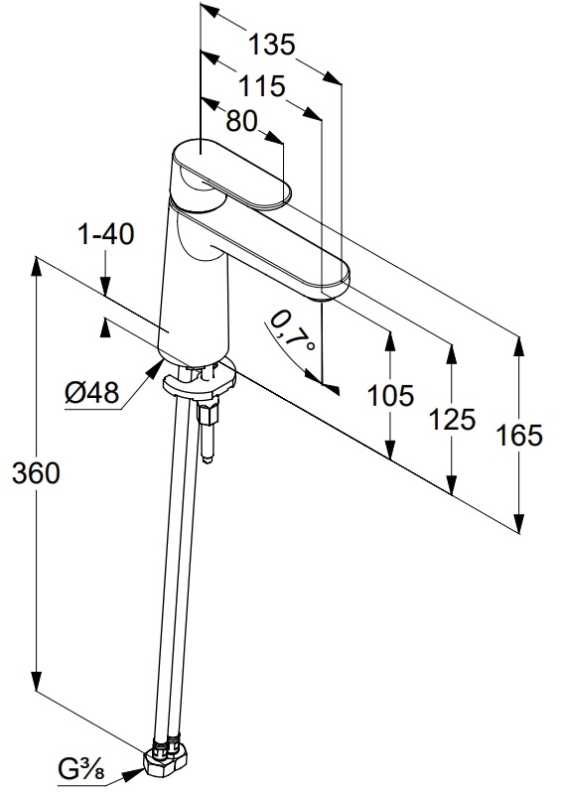 KLUDI LOUVA 242820575 BATERIA UMYWALKOWA , CHROM