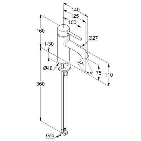 KLUDI BOZZ 38272N076 BATERIA UMYWALKOWA , ZŁOTY SZCZOTKOWANY