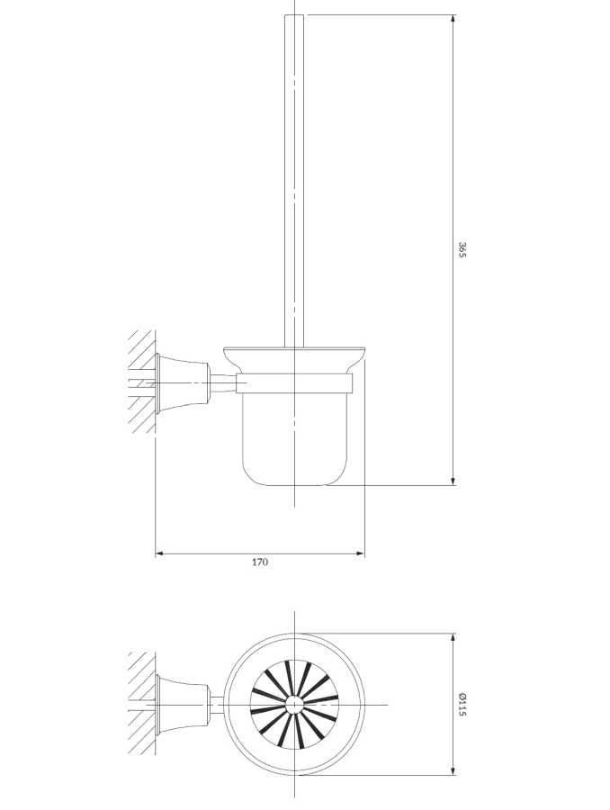OMNIRES ART LINE AL53620BR SZCZOTKA TOALETOWA , BRĄZ ANTYCZNY SZCZOTKOWANY