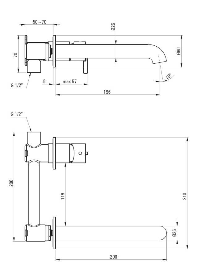 DEANTE SILIA BQS_C54L BATERIA UMYWALKOWA PODTYNKOWA , BRĄZ SZCZOTKOWANY