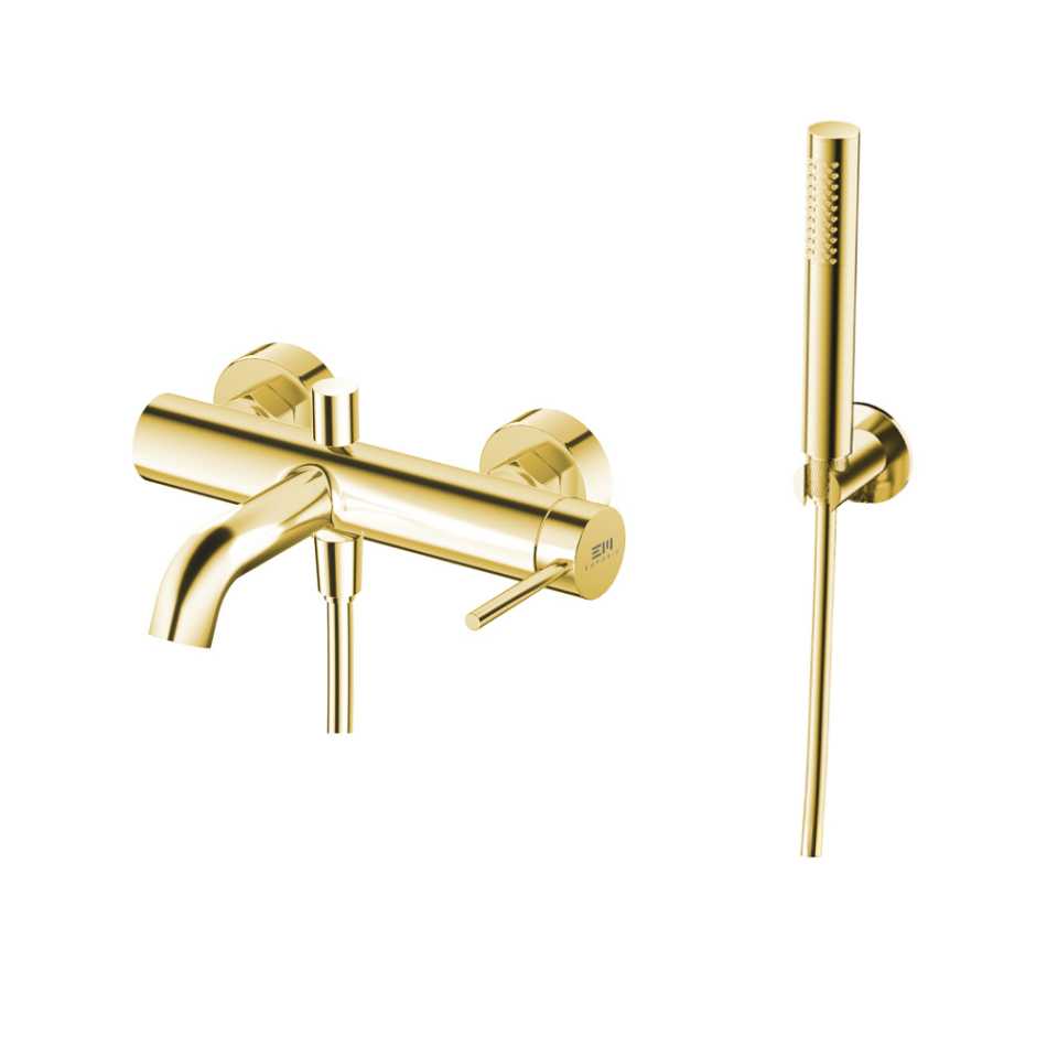 EMPORIA FLY-27-GD BATERIA WANNOWO-PRYSZNICOWA Z&nbsp;ZESTAWEM PRYSZNICOWYM , ZŁOTY