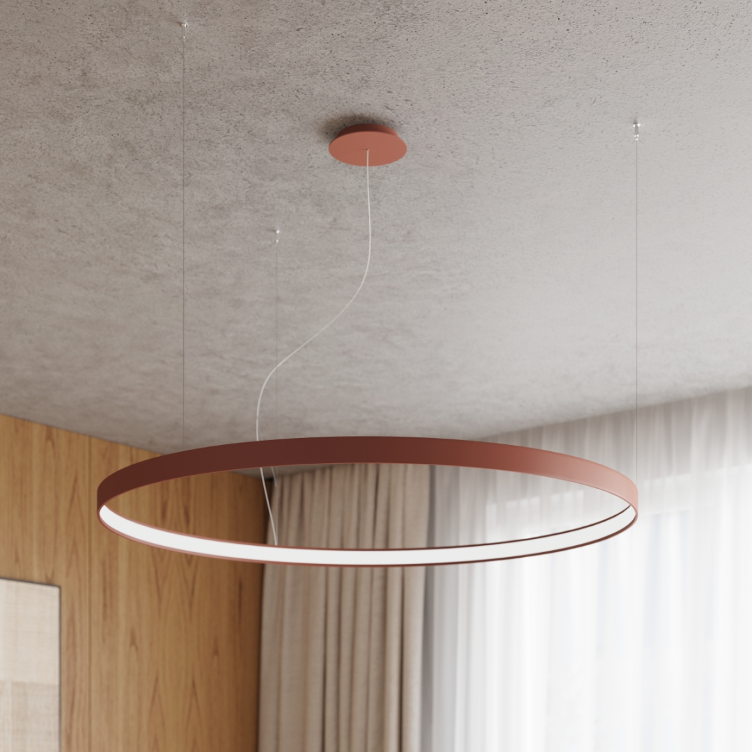 THORO LAMPA WISZĄCA TH.396 RIO 78cm 3000K KOLOR OCHRA CZERWONA