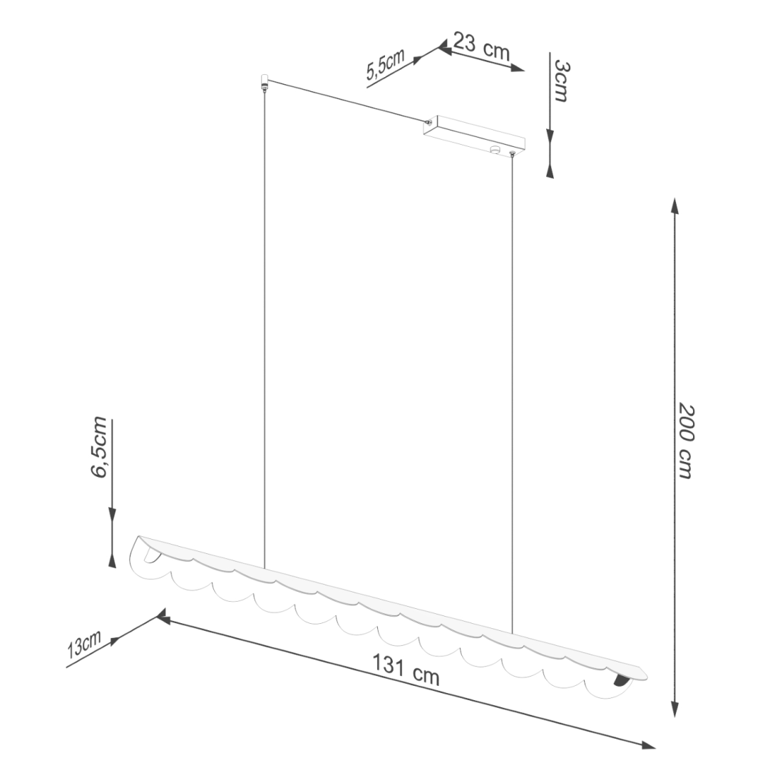 THORO LAMPA WISZĄCA TH.536 BISCUIT 131cm 3000K KOLOR ULTRAMARYNA