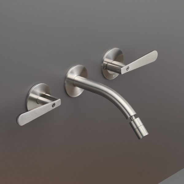 CEA DESIGN LUTEZIA LTZ04S BATERIA UMYWALKOWA PODTYNKOWA 3-OTWOROWA , Z&nbsp;REGULOWANĄ WYLEWKĄ 170MM , STAL NIERDZEWNA SATYNA