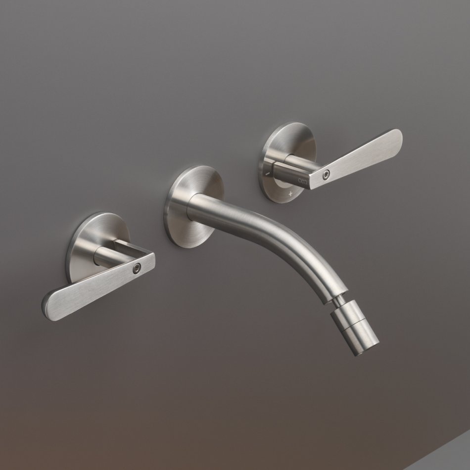 CEA DESIGN LUTEZIA LTZ04S BATERIA UMYWALKOWA PODTYNKOWA 3-OTWOROWA , Z&nbsp;REGULOWANĄ WYLEWKĄ 170MM , STAL NIERDZEWNA SATYNA