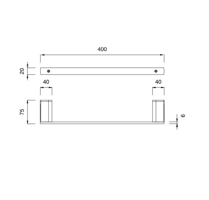 CEA DESIGN LUTEZIA LTZ116S WIESZAK NA&nbsp;RĘCZNIK 400MM , STAL NIERDZEWNA SATYNA