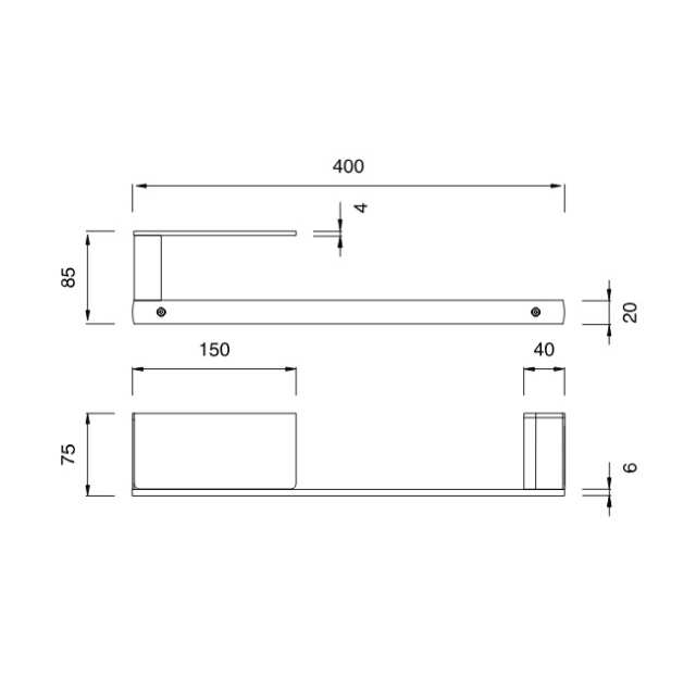 CEA DESIGN LUTEZIA LTZ119S WIESZAK NA&nbsp;RĘCZNIK 400MM Z&nbsp;PÓŁKĄ WIELOFUNKCYJNĄ PO&nbsp;LEWEJ STRONIE , STAL NIERDZEWNA SATYNA