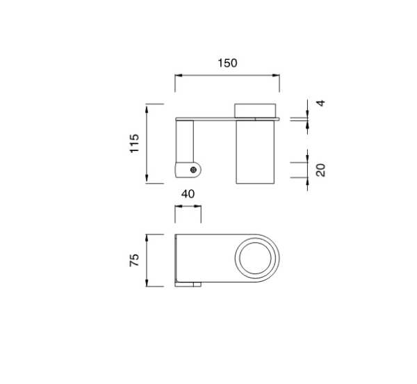 CEA DESIGN LUTEZIA LTZ123S PÓŁKA Z&nbsp;UCHWYTEM NA&nbsp;SZCZOTECZKĘ DO&nbsp;ZĘBÓW DELRIN , MONTAŻ PO&nbsp;LEWEJ STRONIE , STAL NIERDZEWNA SATYNA