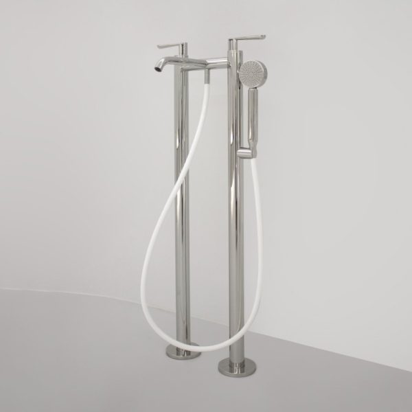 CEA DESIGN LUTEZIA LTZ36S BATERIA WANNOWA WOLNOSTOJĄCA 870MM , Z&nbsp;SŁUCHAWKĄ PRYSZNICOWĄ , STAL NIERDZEWNA SATYNA