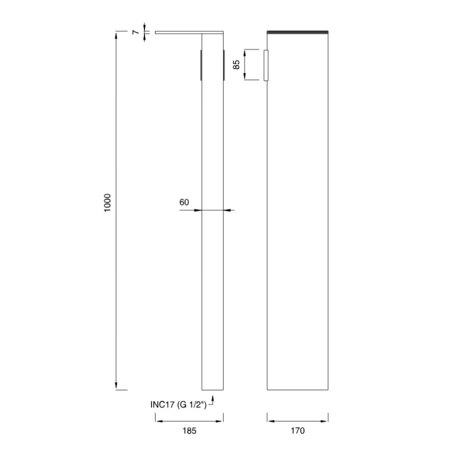 CEA DESIGN REGOLO REG08S BATERIA UMYWALKOWA WOLNOSTOJĄCA , PROGRESYWNA , WYLEWKA KASKADOWA , STAL NIERDZEWNA SATYNA