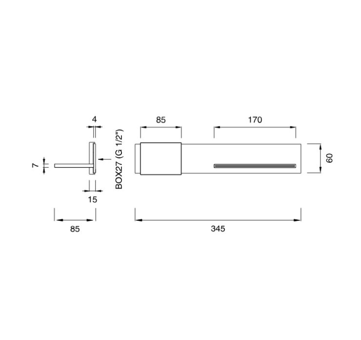 CEA DESIGN REGOLO REG14S BATERIA WANNOWA PODTYNKOWA , PROGRESYWNA , WYLEWKA KASKADOWA 85 MM , STAL NIERDZEWNA SATYNA
