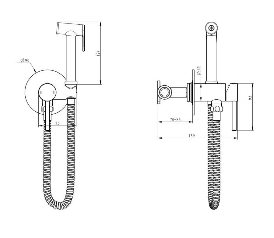 EMPORIA FLY 03021BRG ZESTAW BIDETTA ŚCIENNA , MIEDŹ SZCZOTKOWANA