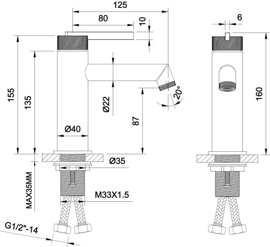 EMPORIA ORI 08010N BATERIA UMYWALKOWA , NIKIEL SZCZOTKOWANY