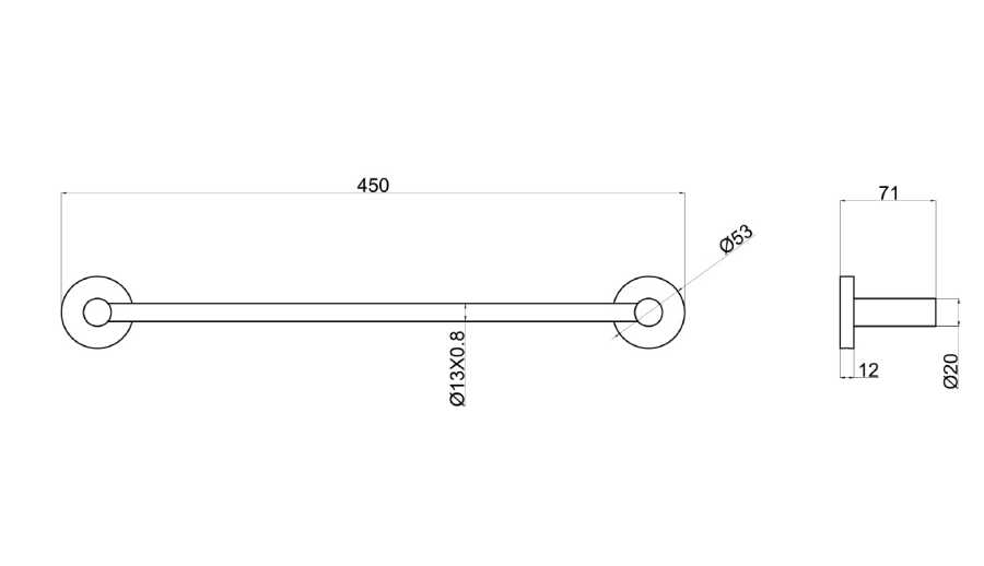 EMPORIA 5045N WIESZAK NA&nbsp;RĘCZNIK 45 CM&nbsp;, NIKIEL SZCZOTKOWANY