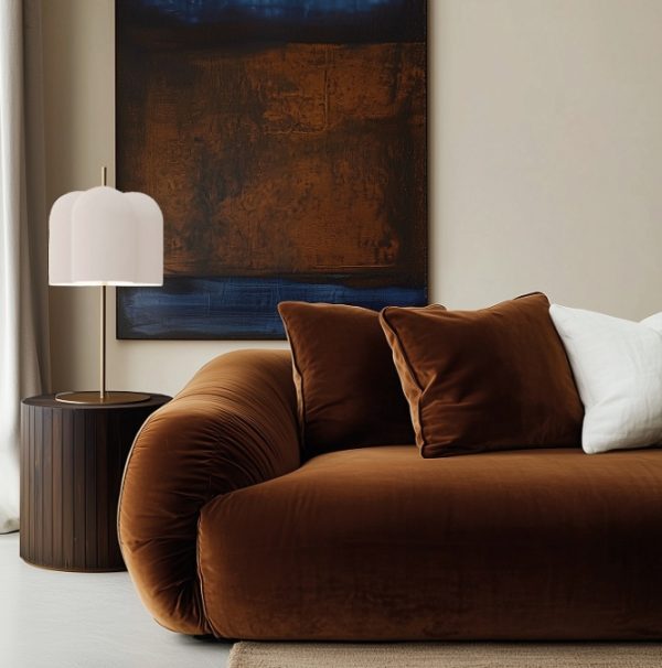 AROMAS LAMAP STOŁOWA S1317 WH OKET KOLOR BIAŁY + MATT BRASS