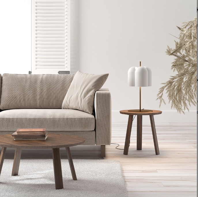 AROMAS LAMAP STOŁOWA S1317 WH OKET KOLOR BIAŁY + MATT BRASS