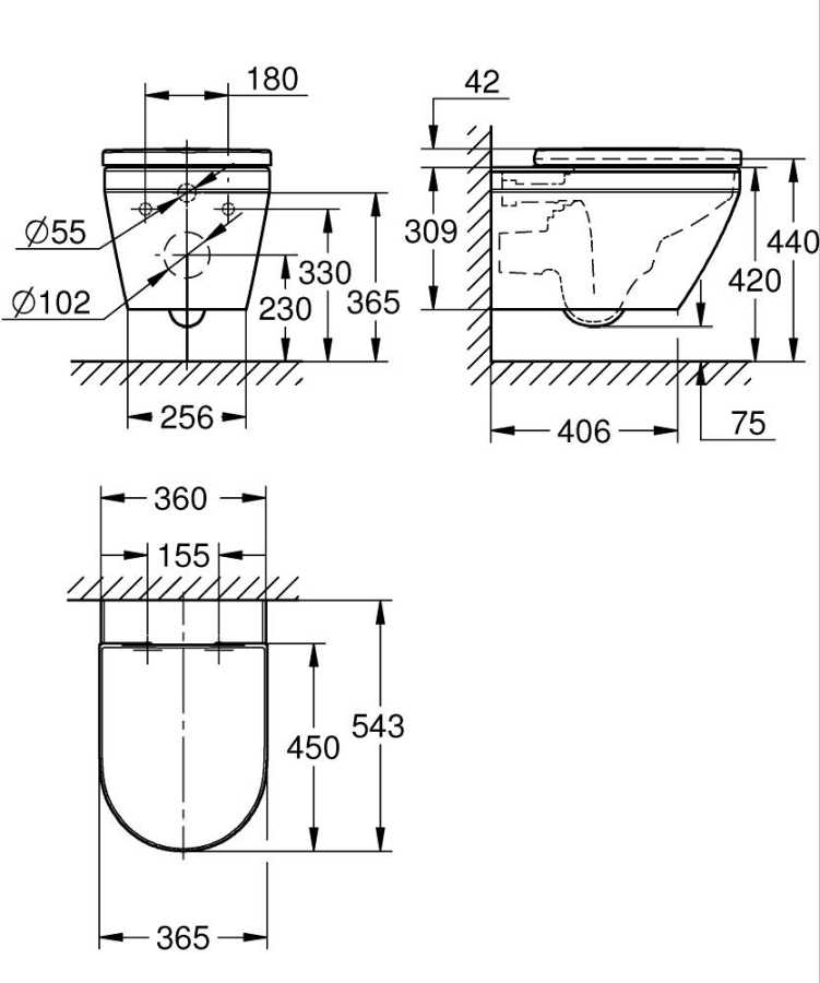 GROHE EURO 2.0 102510SH00 ZESTAW: MISKA WC 54X36,5 + DESKA WC WOLNOOPADAJĄCA , BIEL ALPEJSKA