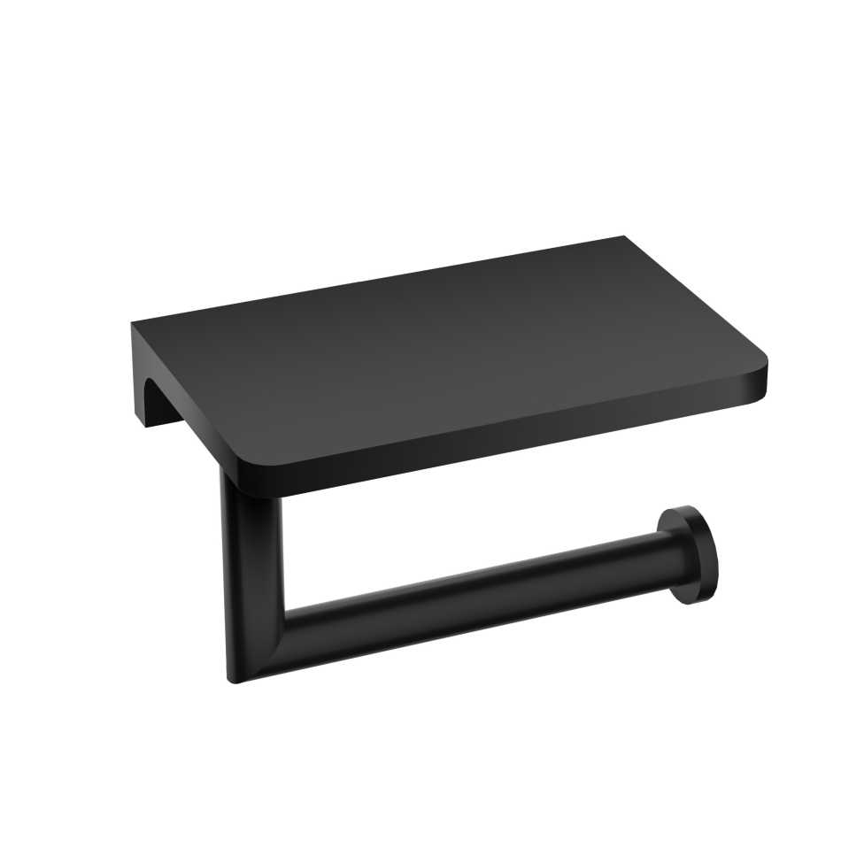 EMPORIA 5090BM UCHWYT NA&nbsp;PAPIER TOALETOWY Z&nbsp;PÓŁKĄ NA&nbsp;TELEFON , CZARNY MAT