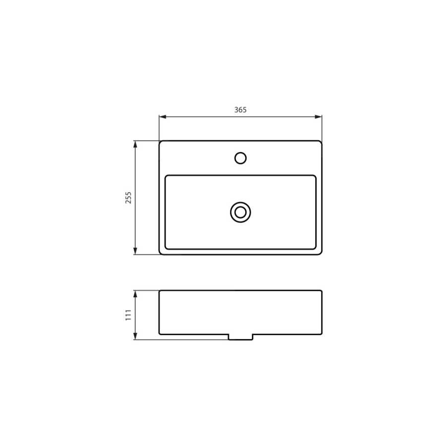 EMPORIA MARO 37 8338 UMYWALKA Z&nbsp;OTWOREM NA&nbsp;BATERIĘ 37X25,5X10,5 , BIAŁY