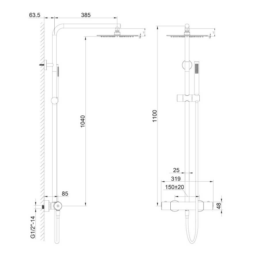 EMPORIA 0401201BN ZESTAW NATRYSKOWY TERMOSTATYCZNY , GUN METAL